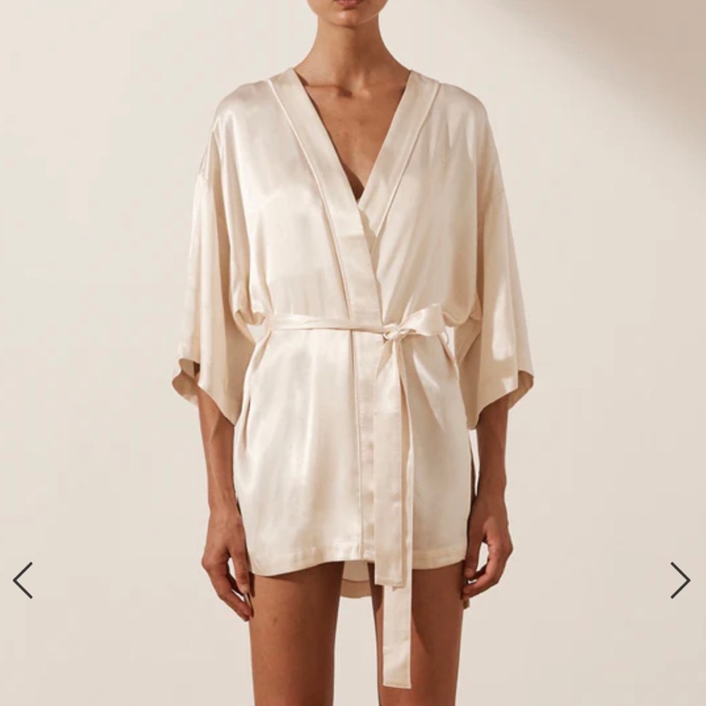 SHONA JOY LA LUNE LOUNGE ROBE - CREAM
